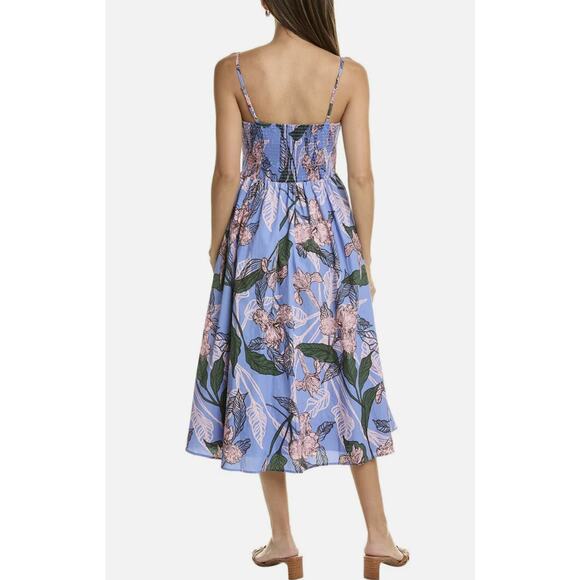 Anthropologie Hutch Sleeveless Drop-waist Midi Dress In Peri Inked Iris - Picture 2 of 7